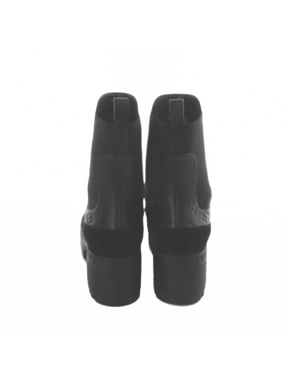 Louis Vuitton Laureate Monogram Boots Short Logo Suede Platform Black